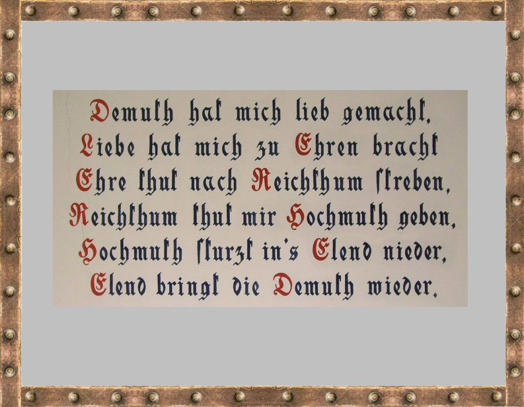 Spruch im Gildehaus in Riga